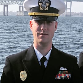 man in US Navy Reserves uniform